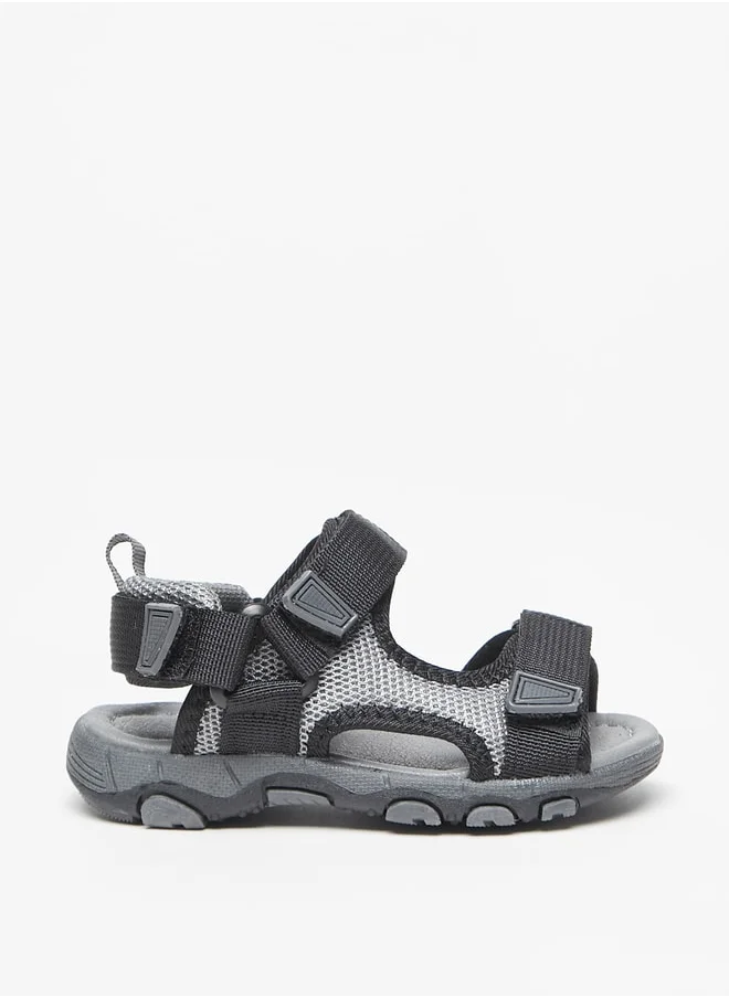 ال بي ال من شو اكسبرس Boys Textured Backstrap Sandals with Hook and Loop Closure