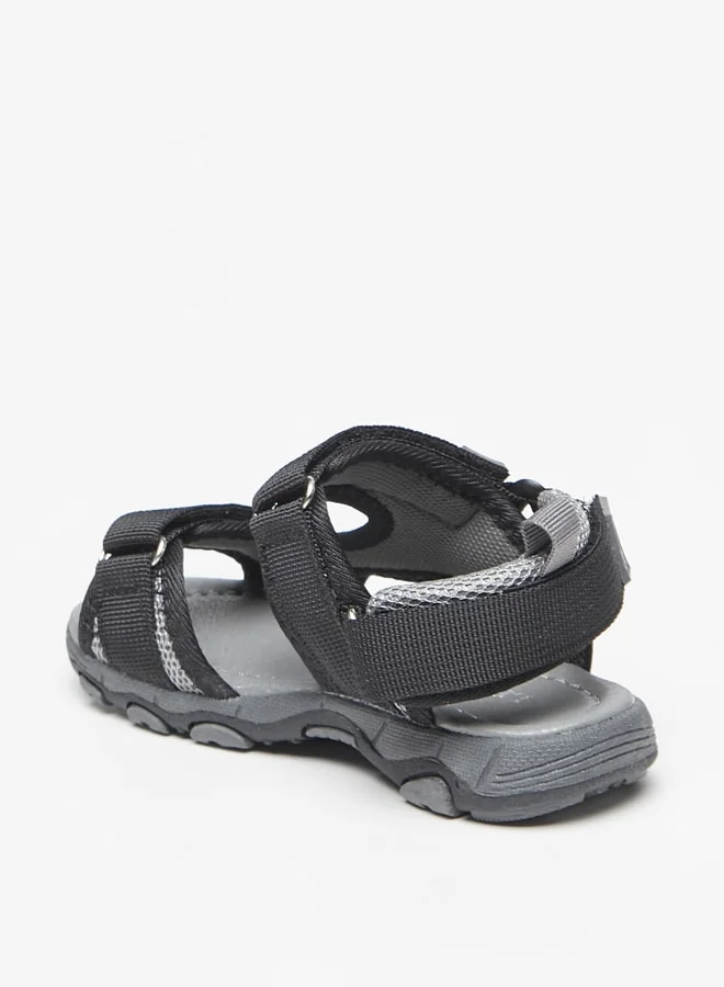 LBL by Shoexpress Boys Textured Backstrap Sandals with Hook and Loop Closure