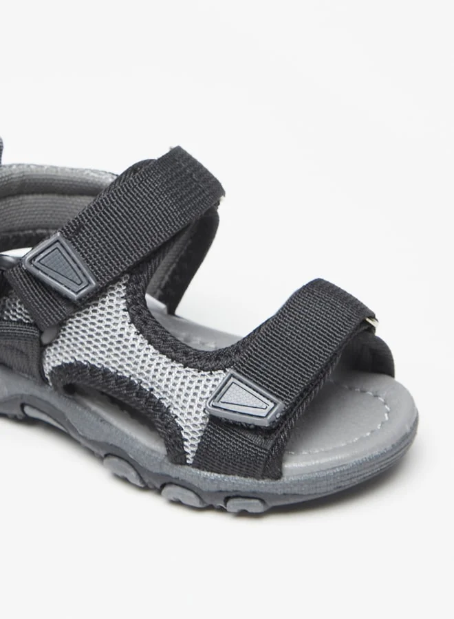 LBL by Shoexpress Boys Textured Backstrap Sandals with Hook and Loop Closure