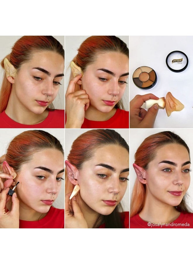 Graftobian - Graftobian Elf Ear Complete Makeup Kit - Elf Ears with Spirit Gum Adhesive and Skin Tone Makeup - for Cosplay, Halloween Costumes, & Theater - Full Color Instructions - Image 1