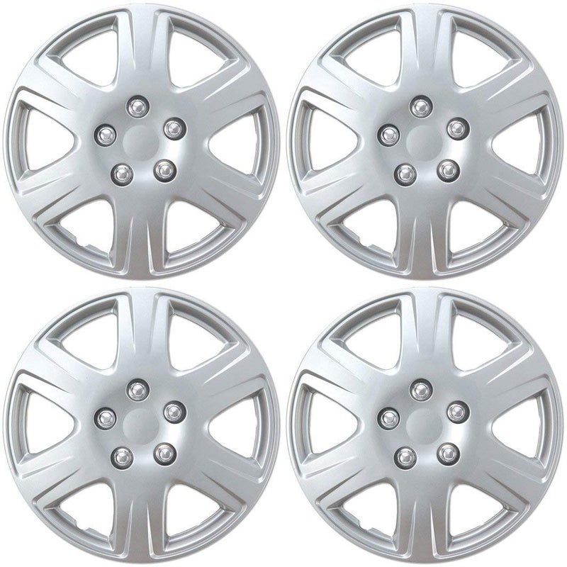 BDK HK993 Silver 15" Hubcaps Wheel Covers for Toyota Corolla (15 inch) â€“ Four (4) Pieces Corrosion-Free & Sturdy â€“ Full Heat & Impact Resistant Grade â€“ OEM Replacement, 4 Pack - Image 1