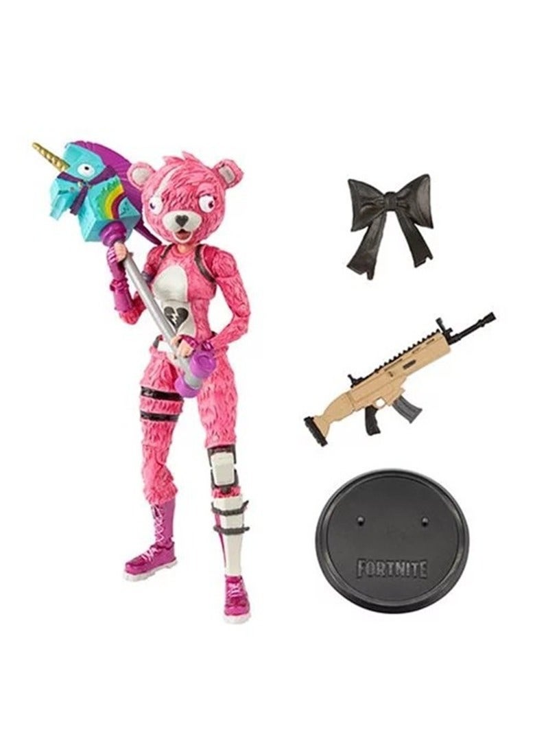 عام دمى نموذجية من لعبة Fortnite، دببة وردية McFarland نموذج PVC للزينة وهدايا جمع. - Image 5