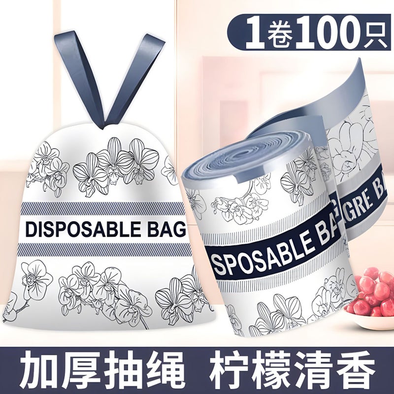 Drawstring Garbage Bag Household Thickeneded Satchel Kitchen Dormitory Student Mugwort Fragrance Deodorant Plastic Bag - Image 3