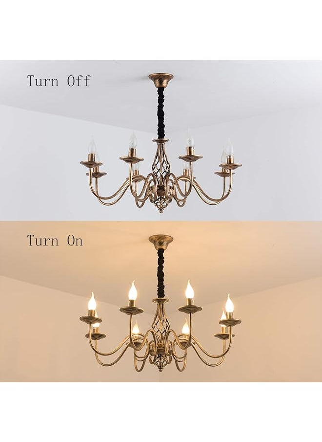 erorex - 8 Lights Chandelier Vintage French Country Chandelier Metal Bronze Living Room Chandelier Pendant Light Fixture For Farmhouse Dining Room - Image 1