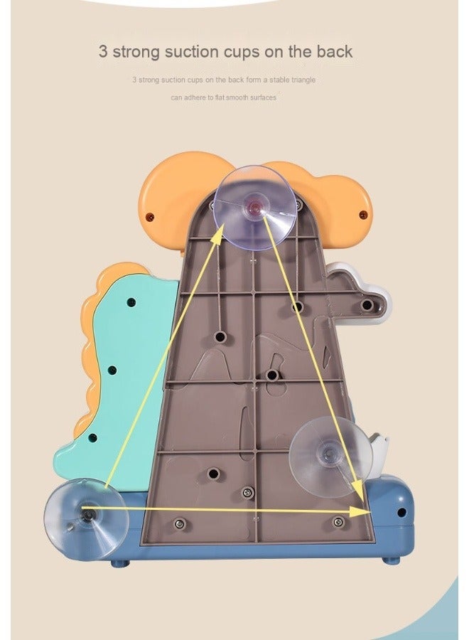 5Piece Bath Toy Set Dinosaur Waterfall Cartoon Shark Fishing Net with 3-Piece Silicone Fish Toys Mechanical Mold Free Bath Time Toy Bathroom Wall Bathtub Tub Shower Gift - Image 4