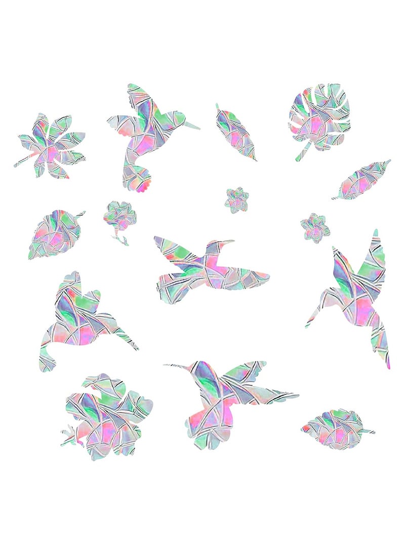 SYOSI - 60Pcs Anti Collision Window Decals for Birds Bird Shape Window Sticker Alert Rainbow Reflection Stickers Preventing People and Bird Strikes on Window Static Cling Decals Indoor Decorations - Image 1