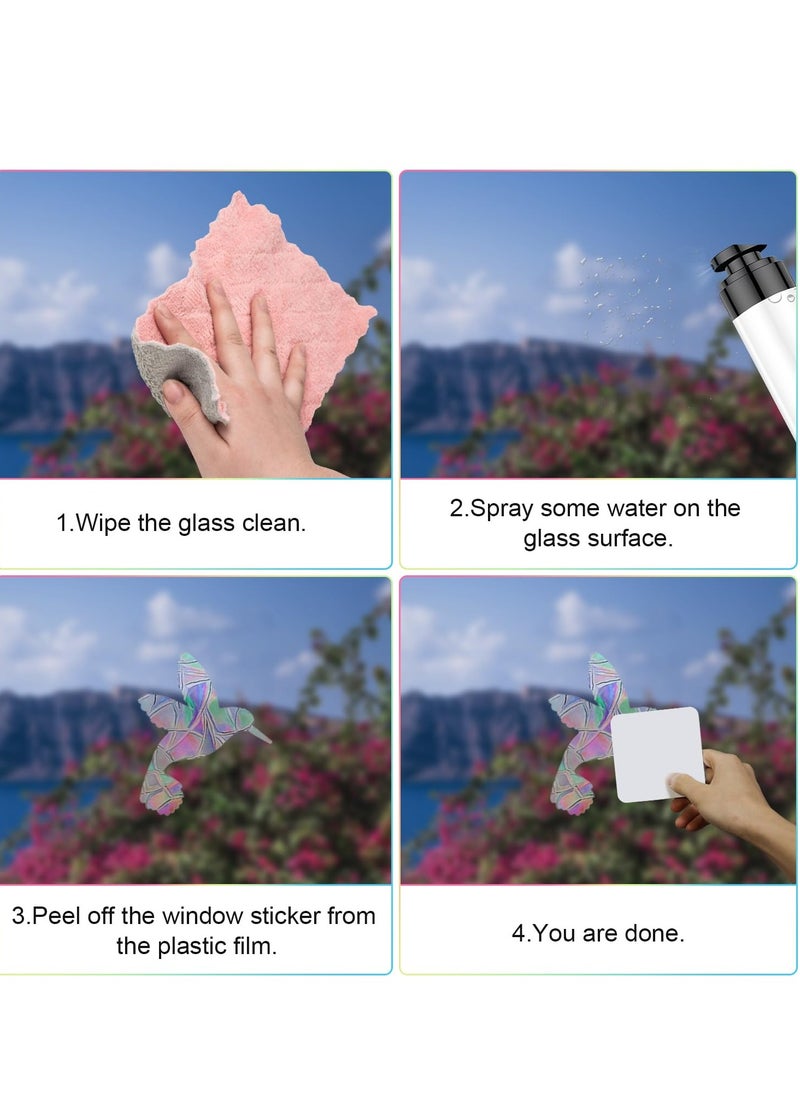 SYOSI - 60Pcs Anti Collision Window Decals for Birds Bird Shape Window Sticker Alert Rainbow Reflection Stickers Preventing People and Bird Strikes on Window Static Cling Decals Indoor Decorations - Image 1