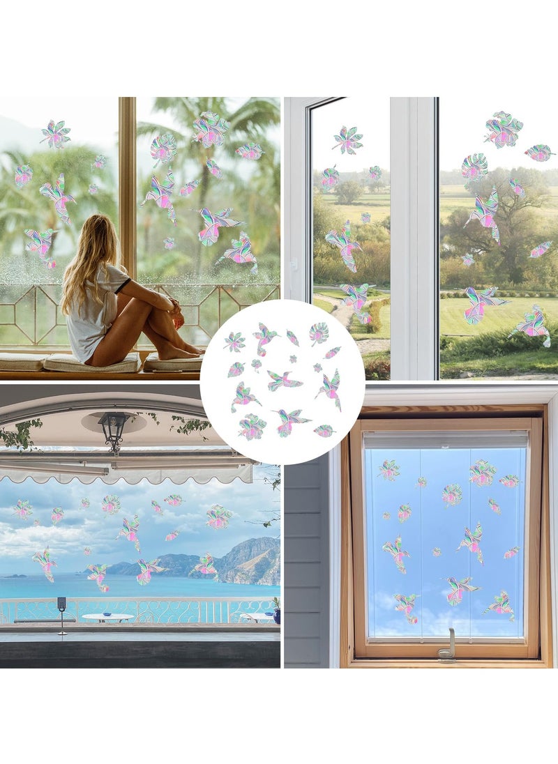 SYOSI - 60Pcs Anti Collision Window Decals for Birds Bird Shape Window Sticker Alert Rainbow Reflection Stickers Preventing People and Bird Strikes on Window Static Cling Decals Indoor Decorations - Image 1