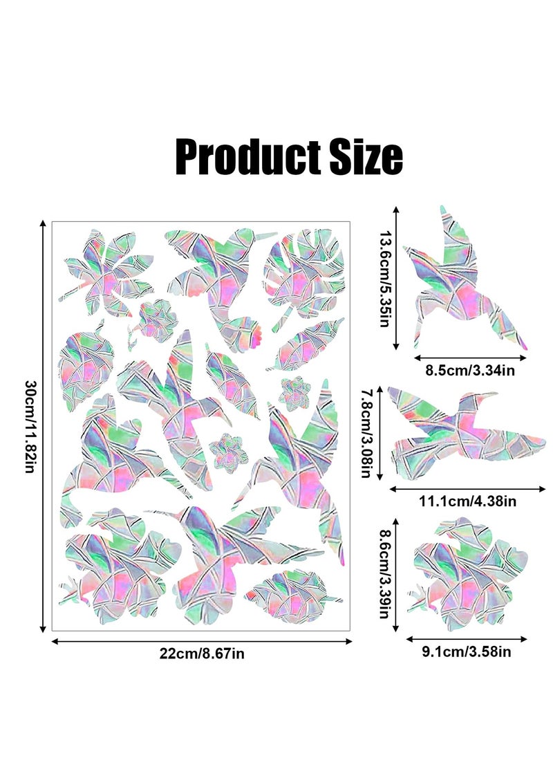 SYOSI - 60Pcs Anti Collision Window Decals for Birds Bird Shape Window Sticker Alert Rainbow Reflection Stickers Preventing People and Bird Strikes on Window Static Cling Decals Indoor Decorations - Image 1