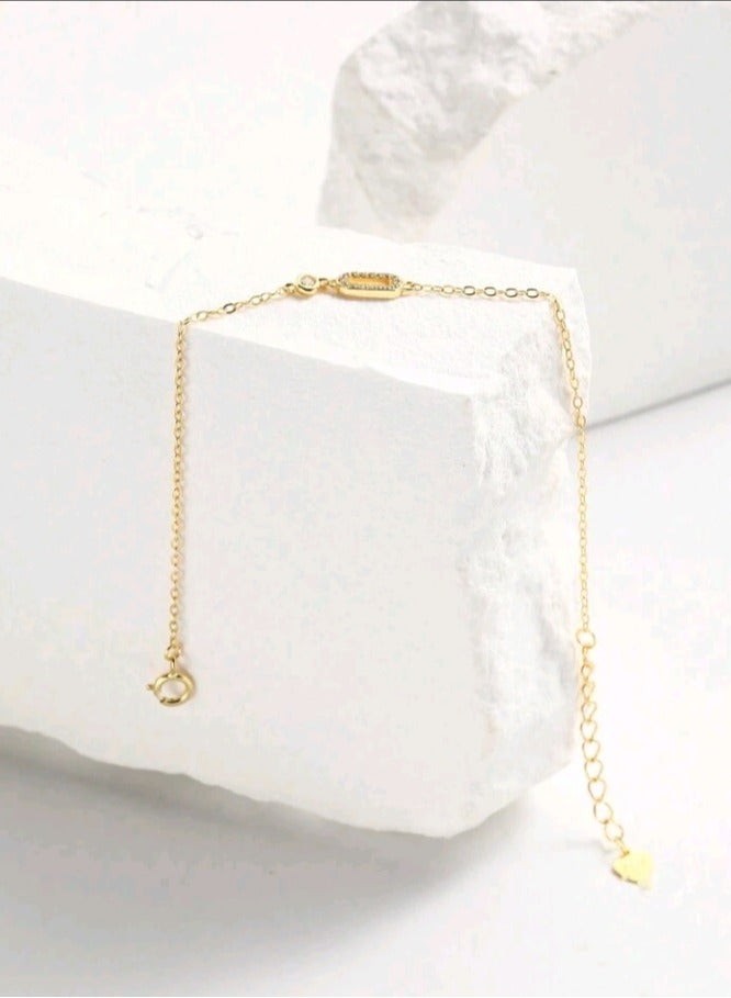 Attractives Pure 925 Sterling Silver Bracelet For Women Gold Plated - Image 2