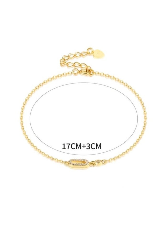 Attractives Pure 925 Sterling Silver Bracelet For Women Gold Plated - Image 5