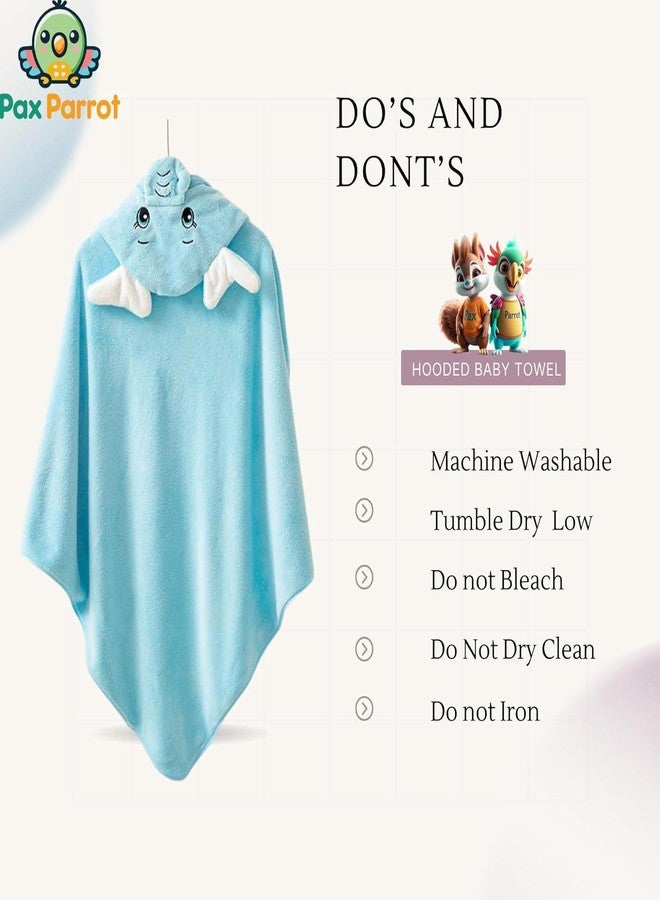 Giantra Baby Hooded Towel, 100% Cotton, Ultra-Soft, Hypoallergenic, Super Absorbent Bath Wrap for Newborns and Toddlers, Cute Animal Design - Image 4