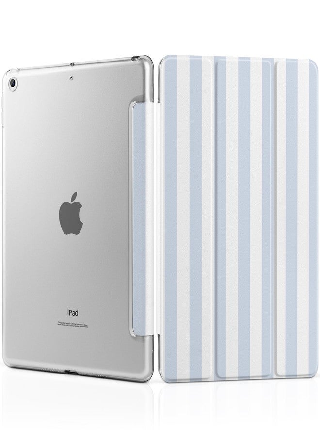 DONGKE جراب DONGKE متوافق مع iPad مقاس 10.2 بوصة (موديلات 2021، 2020، 2019)، غطاء بلاستيكي صلب شفاف ثلاثي الطي، ذكي وخفيف الوزن، يدعم خاصية التشغيل/الإيقاف التلقائي لجهاز iPad مقاس 10.2 بوصة من الجيل التاسع/الثامن/السابع - بنمط مخطط - Image 1