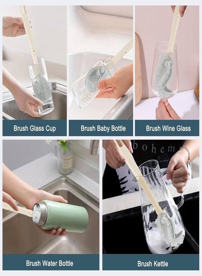 Avishkaram Long Handle Bottle Brush with 360° Rotation and Flexible Silicone Bristles – Perfect for Deep Cleaning Water Bottles,Jars, and Narrow Containers – Durable and Hygienic Design (Pack of 2) - Image 5