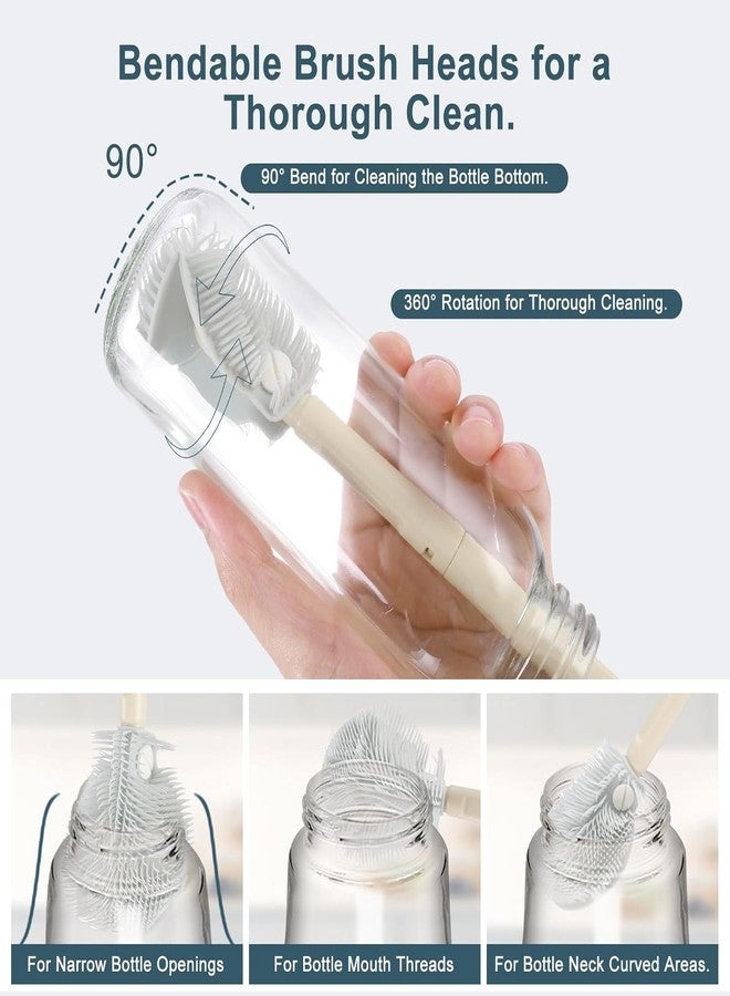 Avishkaram Long Handle Bottle Brush with 360° Rotation and Flexible Silicone Bristles – Perfect for Deep Cleaning Water Bottles,Jars, and Narrow Containers – Durable and Hygienic Design (Pack of 2) - Image 3