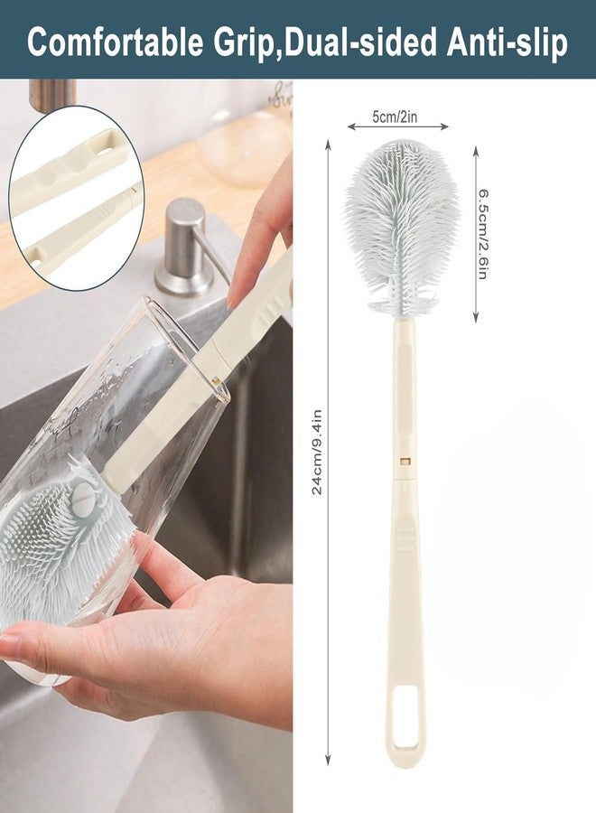 Avishkaram Long Handle Bottle Brush with 360° Rotation and Flexible Silicone Bristles – Perfect for Deep Cleaning Water Bottles,Jars, and Narrow Containers – Durable and Hygienic Design (Pack of 2) - Image 2