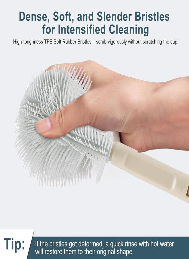 Avishkaram Long Handle Bottle Brush with 360° Rotation and Flexible Silicone Bristles – Perfect for Deep Cleaning Water Bottles,Jars, and Narrow Containers – Durable and Hygienic Design (Pack of 2) - Image 4