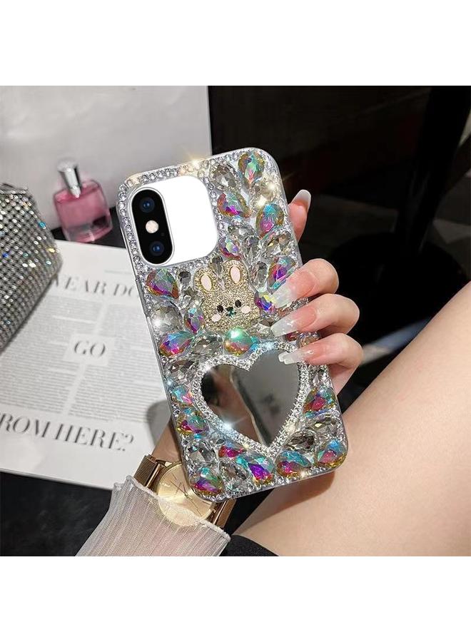 اس-توب جراب لهاتف iPhone XS Max مصنوع يدويًا من مادة البولي كربونات بتصميم أرنب مرآوي ماسي - Image 1