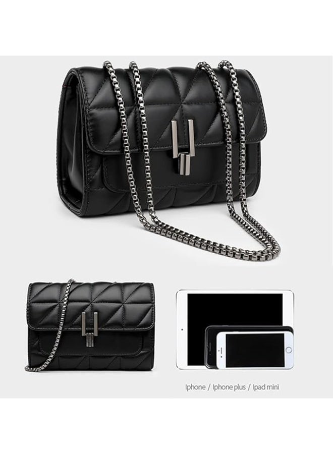 Crossbody Bags for Women Black PU Leather Shoulder Bag, Cellphone Bags Wallet Purse and Handbags Card Holder for Women
