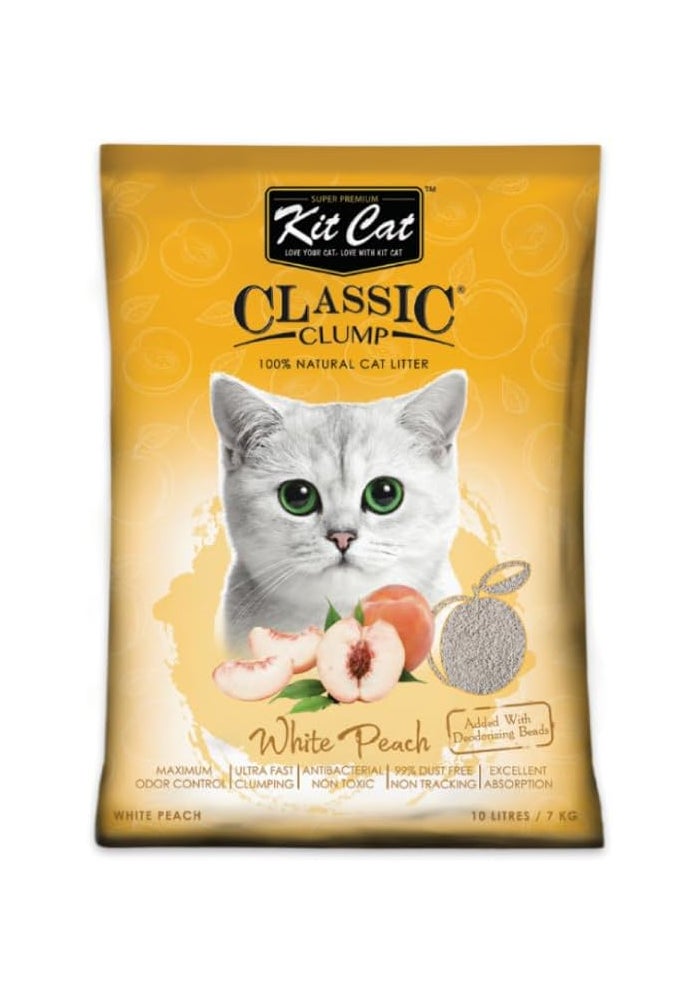 Kit Cat رمل قطط كيت كات بنكهة الخوخ الأبيض الكلاسيكي