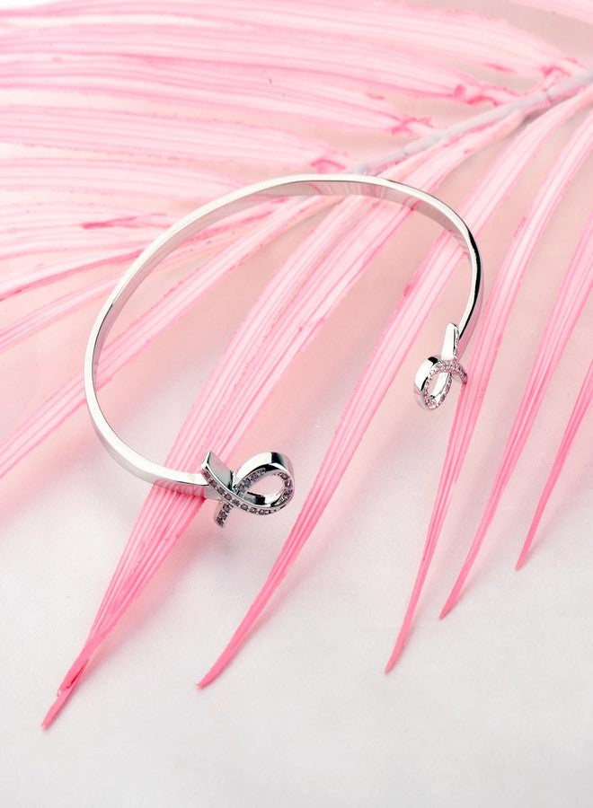 AKTAP Breast Cancer Gift Breast Cancer Awareness Bracelet Pink Ribbon Bracelet Cancer Gift For Women (Pink Ribbon Bracelet) - Image 2