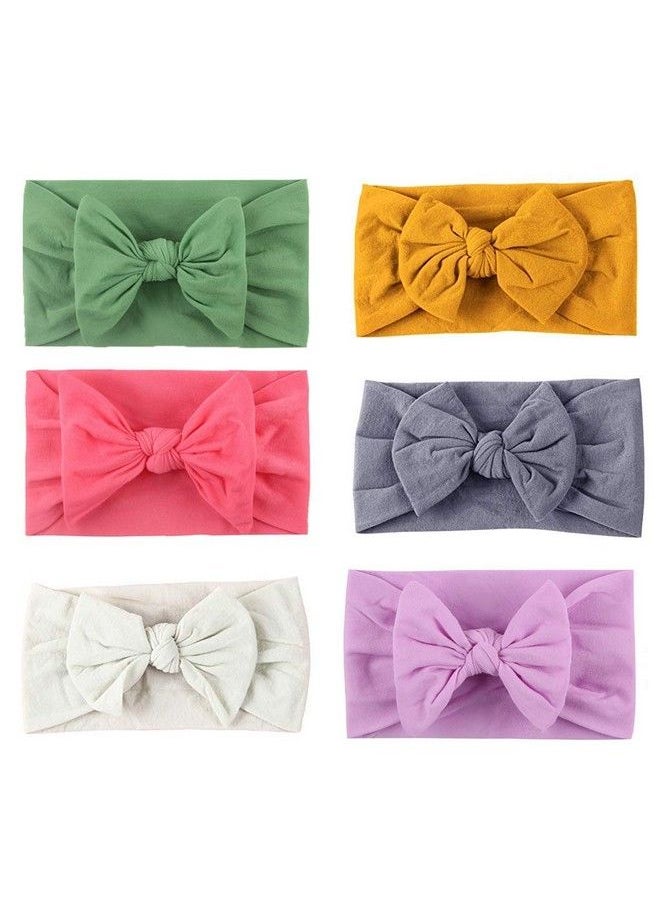 PALAY - 6Pcs Baby Nylon Headbands Turban Knotted Girls Hairband Super Soft And Stretchy Hair Wrap For Newborn Toddle Childrens (Multicolor) - Image 1