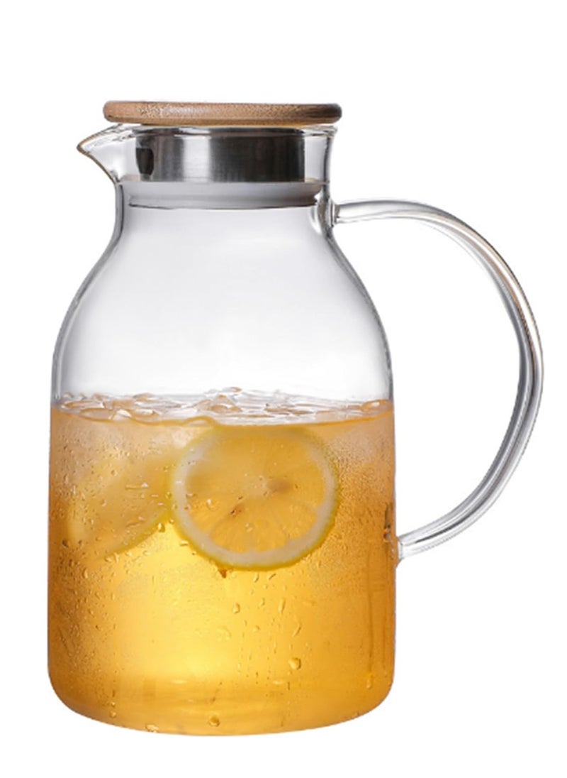 1Chase Borosilicate Glass Water Pitcher With Lid And Stainless Steel Strainer 1800 ML  - Image 1