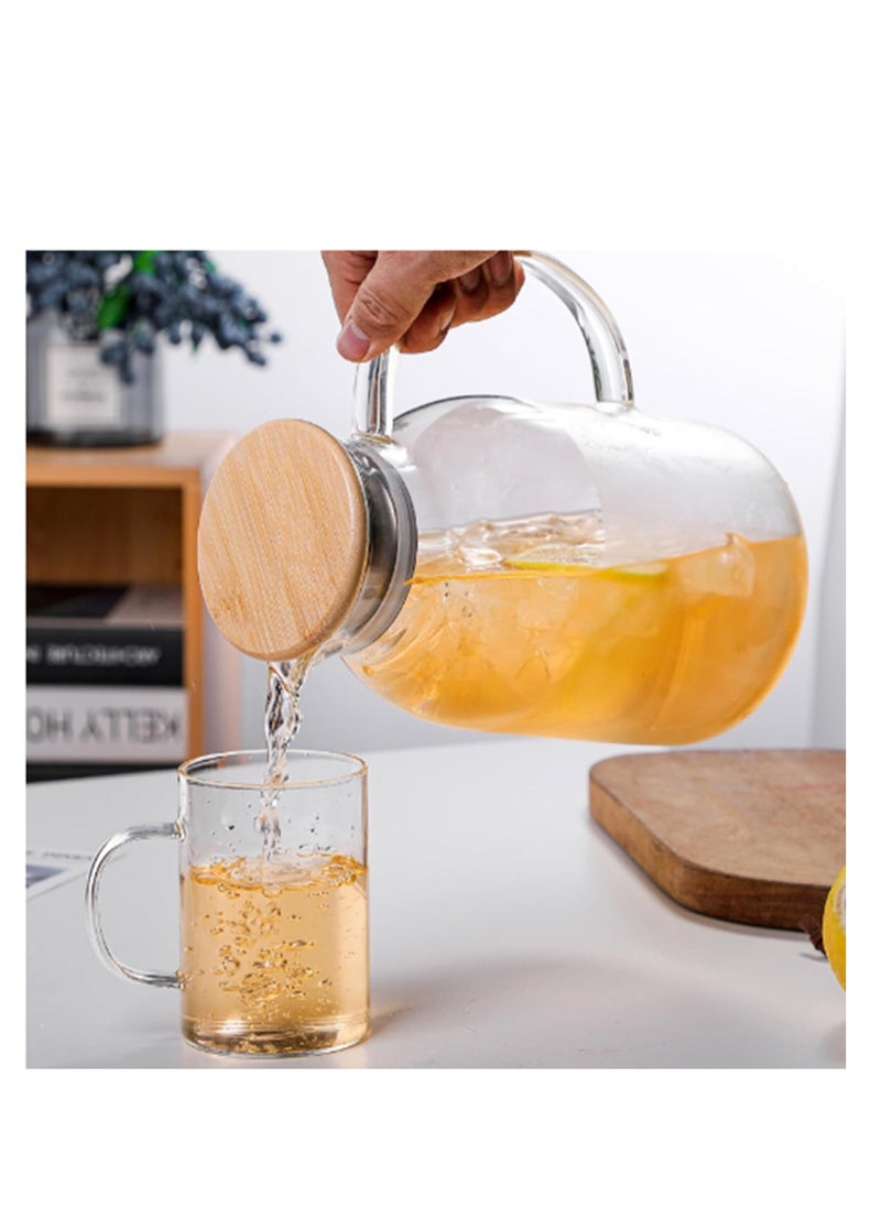 1Chase Borosilicate Glass Water Pitcher With Lid And Stainless Steel Strainer 1800 ML  - Image 2