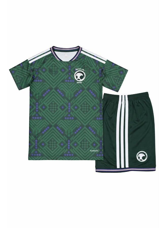 Breathable Polyester Football Jersey Set with Bold Saudi Arabia 2026 World Cup Graphics and Modern Athletic Fit for Men - Image 2