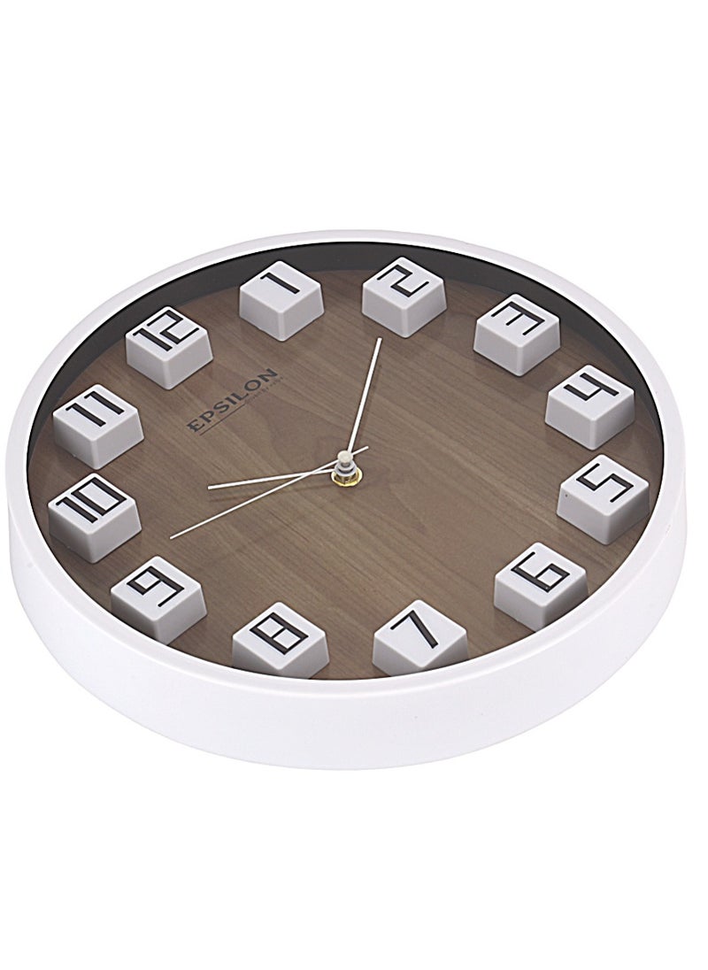 Epsilon Epsilon Round Wall Clock- EPSWC1565 Circle Shaped, Embossed Numerals, Wall-Mounted  - Image 4
