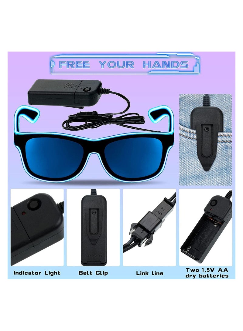LED Light up Glasses, Gloves and Shoelaces Set, for  Carnival Glow Party New Year Rave - Image 4