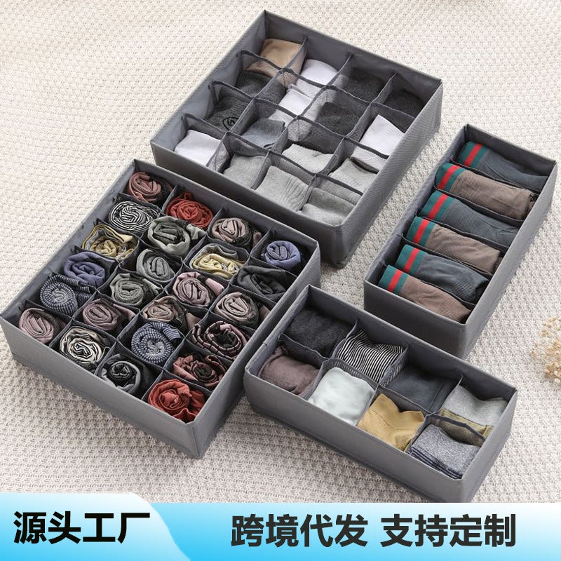 Non-Woven Underwear, Underwear And Socks Separated Drawer Storage Box, Foldable Underwear Multi-Grids Storage Box - Image 2