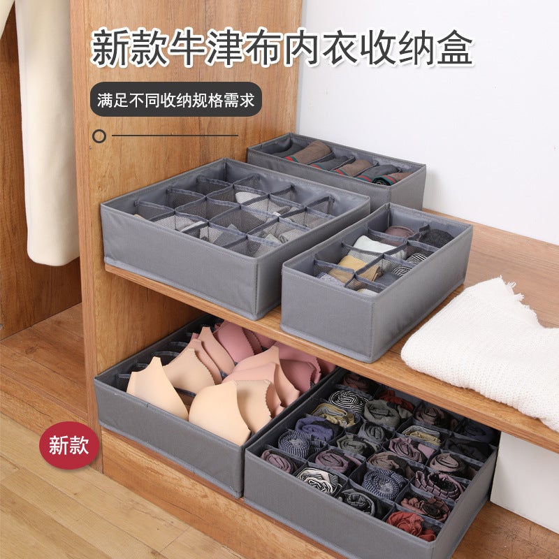 Non-Woven Underwear, Underwear And Socks Separated Drawer Storage Box, Foldable Underwear Multi-Grids Storage Box - Image 3