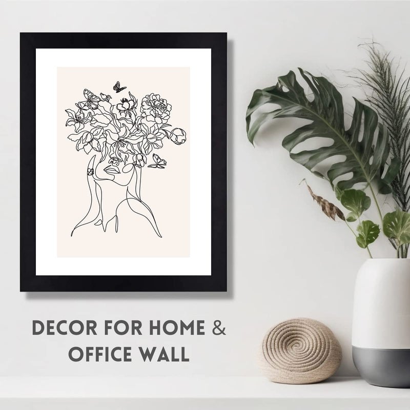 Interio Crafts Abstract Women Modern Art Frames for Wall Decor Framed Line Art Painting Boho Style Painting Synthetic Wood 13 X 10 Inches Style 5 - Image 5