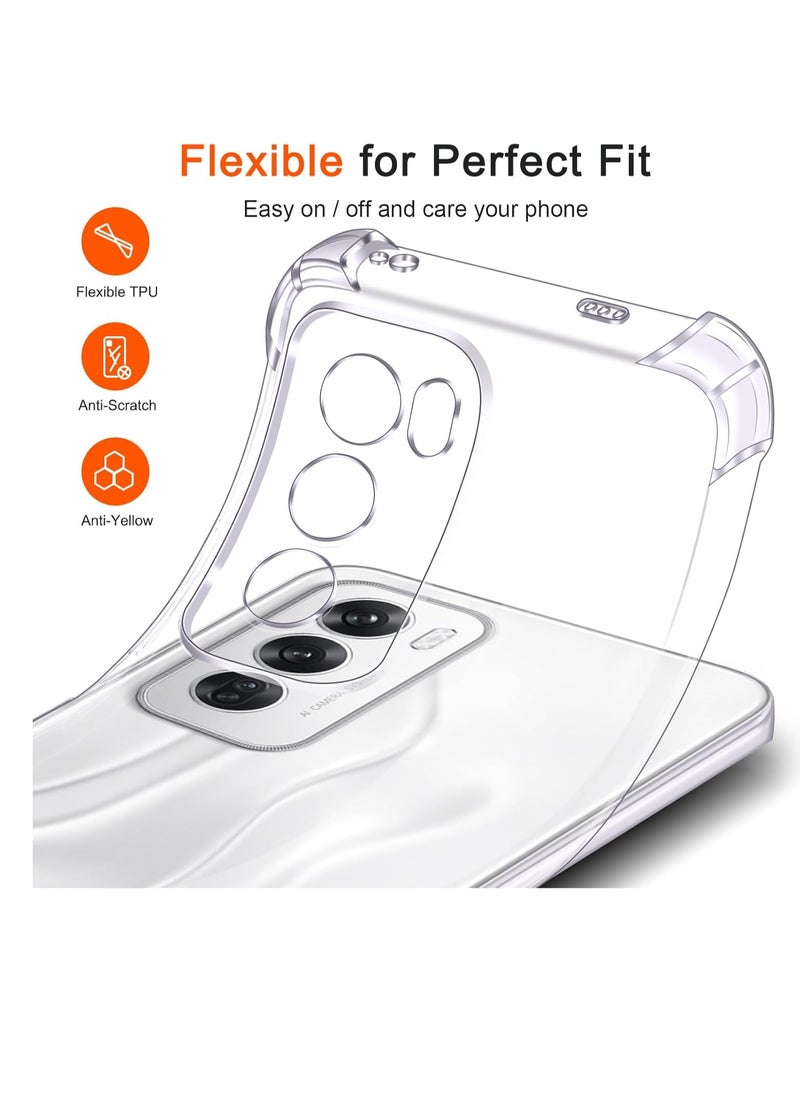 Generic - Clear Silicone Case for Oppo Reno12 5G / Oppo Reno 12 5G with Shockproof Protective Corners, Thin Soft Transparent Protective Flexible TPU Transparent Mobile Phone Case Scratch-Resistant Case - Image 1
