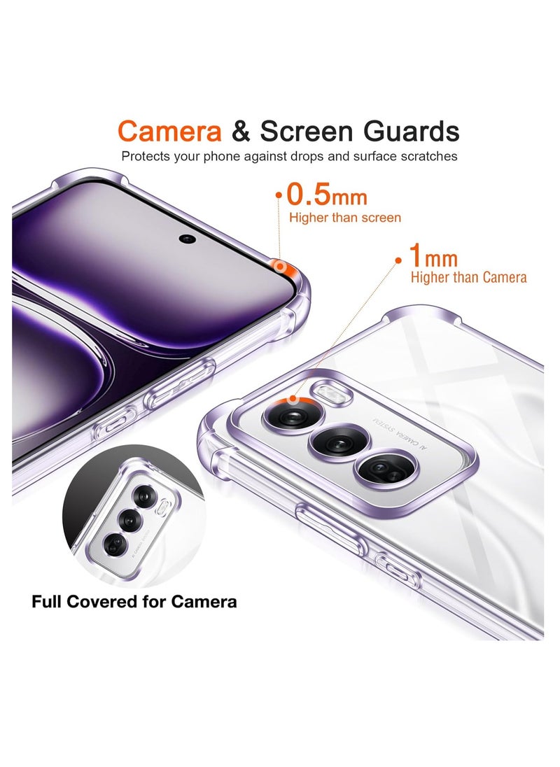 Generic - Clear Silicone Case for Oppo Reno12 5G / Oppo Reno 12 5G with Shockproof Protective Corners, Thin Soft Transparent Protective Flexible TPU Transparent Mobile Phone Case Scratch-Resistant Case - Image 1