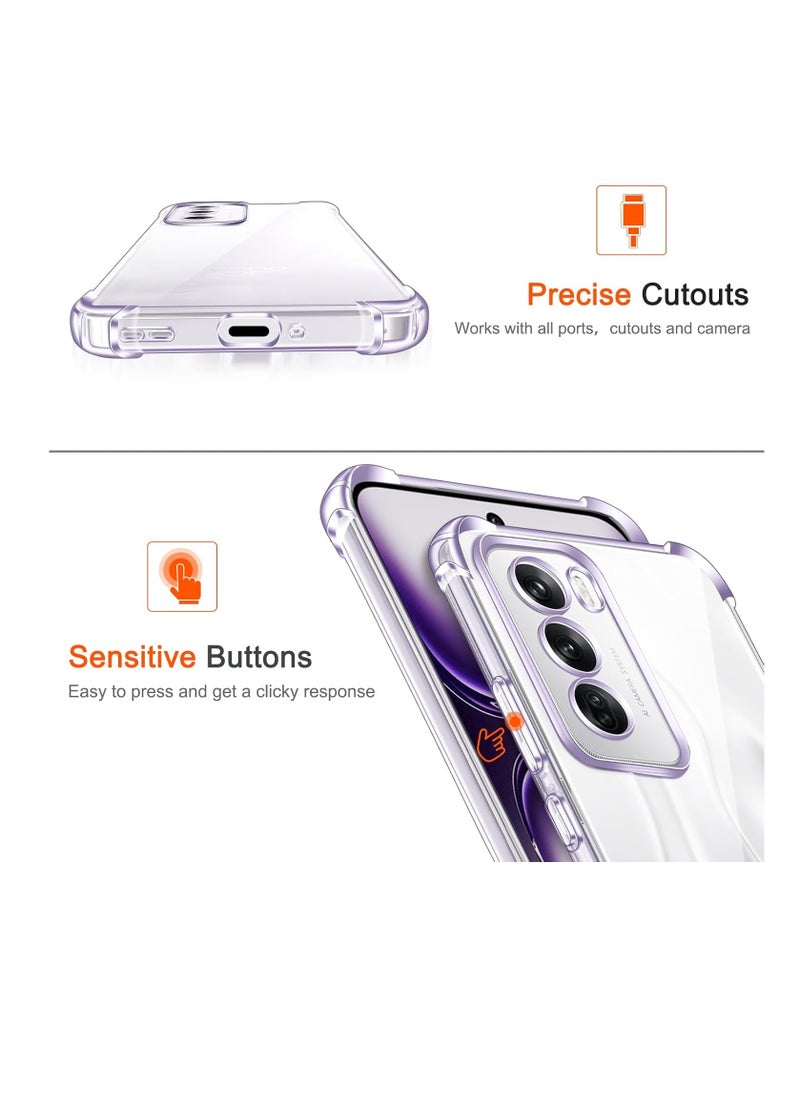 Generic - Clear Silicone Case for Oppo Reno12 5G / Oppo Reno 12 5G with Shockproof Protective Corners, Thin Soft Transparent Protective Flexible TPU Transparent Mobile Phone Case Scratch-Resistant Case - Image 1