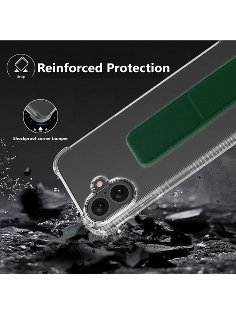 Wtech Apple iPhone 16 Plus 2024 TPU Hand Grip Air Pillow Case Cover - Clear/Dark Green - Image 4