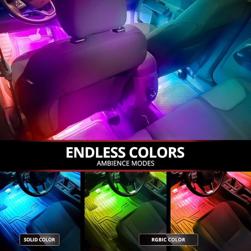 OPT7 Aura DreamColor RGB-IC Car Interior Ambient Light Kit - 6PC LED Strips with APP & Remote Control - Image 3