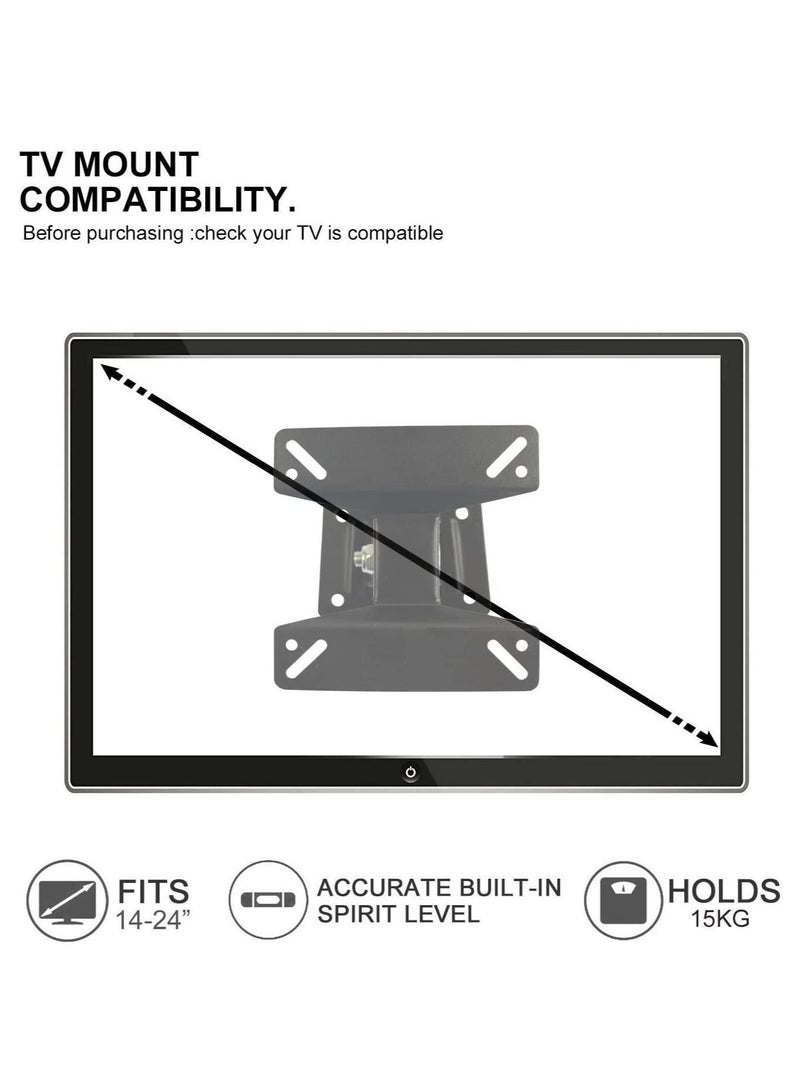 Universal Rotating Swivel Tilting LCD Monitor TV Bracket Wall Mount for Samsung, Sony, LG, Sharp, Haier, Toshiba,Element, TCL, Westinghouse 14 15 17 19 22 24 Inch - Image 4