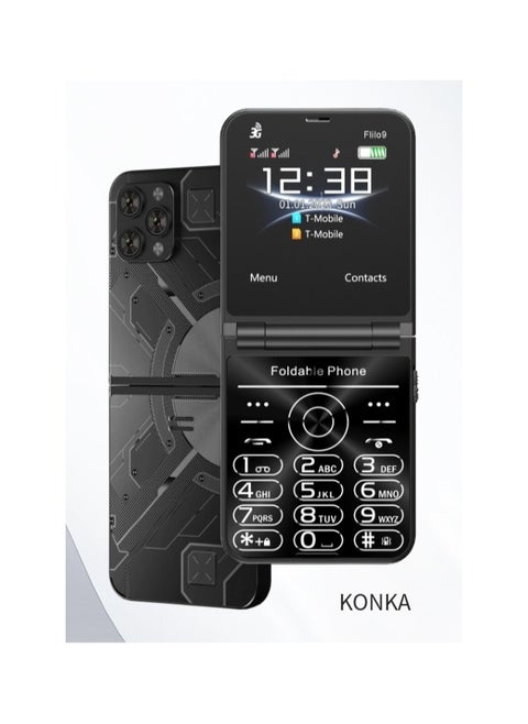 Foldable Flip Phone for Seniors with Keypad and Essential Functions