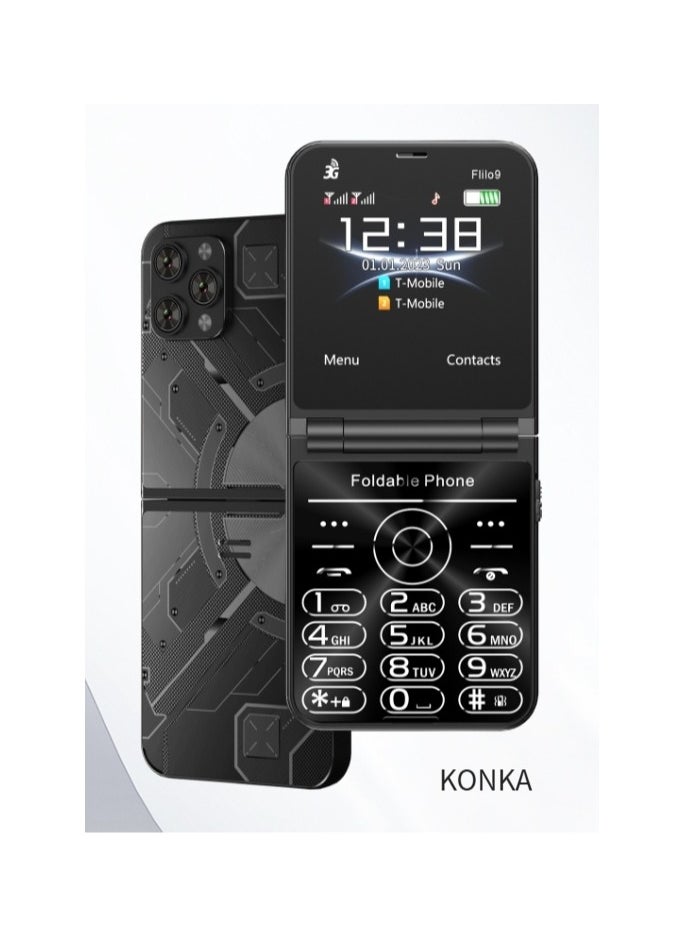 KONKA - Foldable Flip Phone for Seniors with Keypad and Essential Functions - Image 1