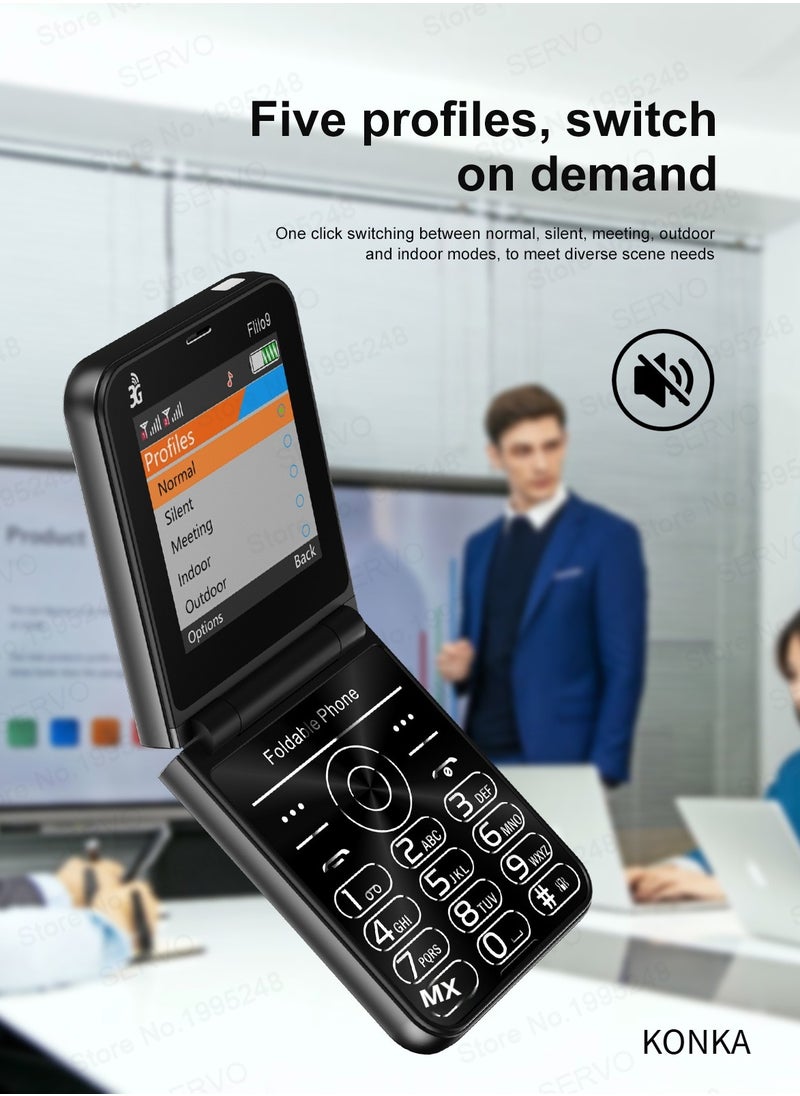 KONKA - Foldable Flip Phone for Seniors with Keypad and Essential Functions - Image 1