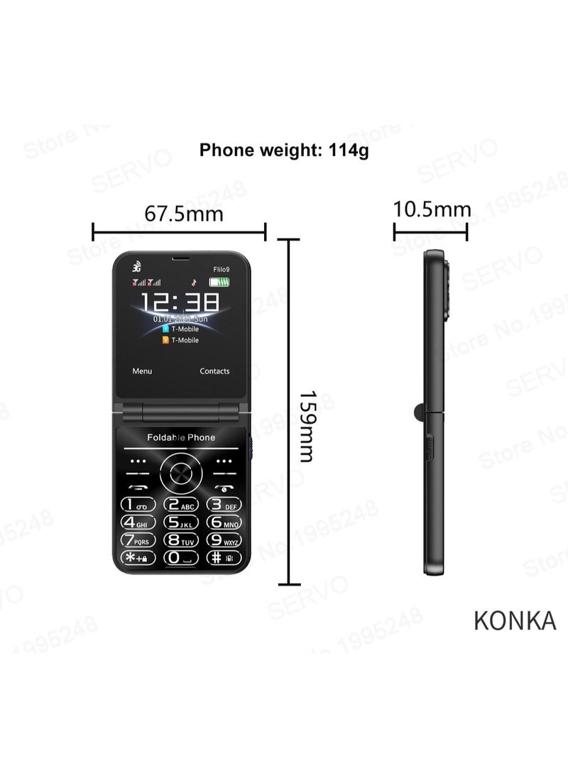 KONKA - Foldable Flip Phone for Seniors with Keypad and Essential Functions - Image 1