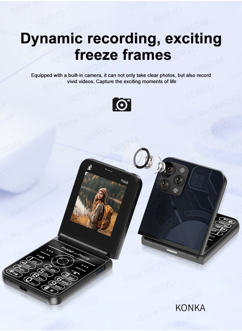 KONKA - Foldable Flip Phone for Seniors with Keypad and Essential Functions - Image 1