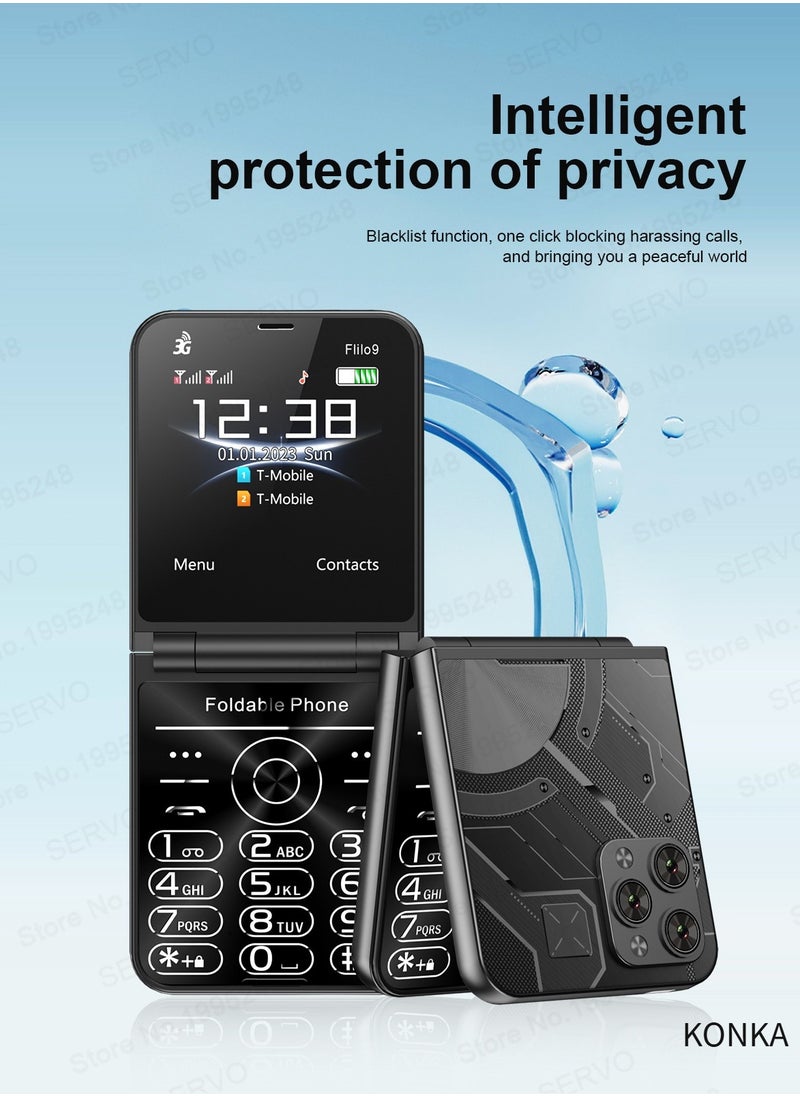 KONKA - Foldable Flip Phone for Seniors with Keypad and Essential Functions - Image 1