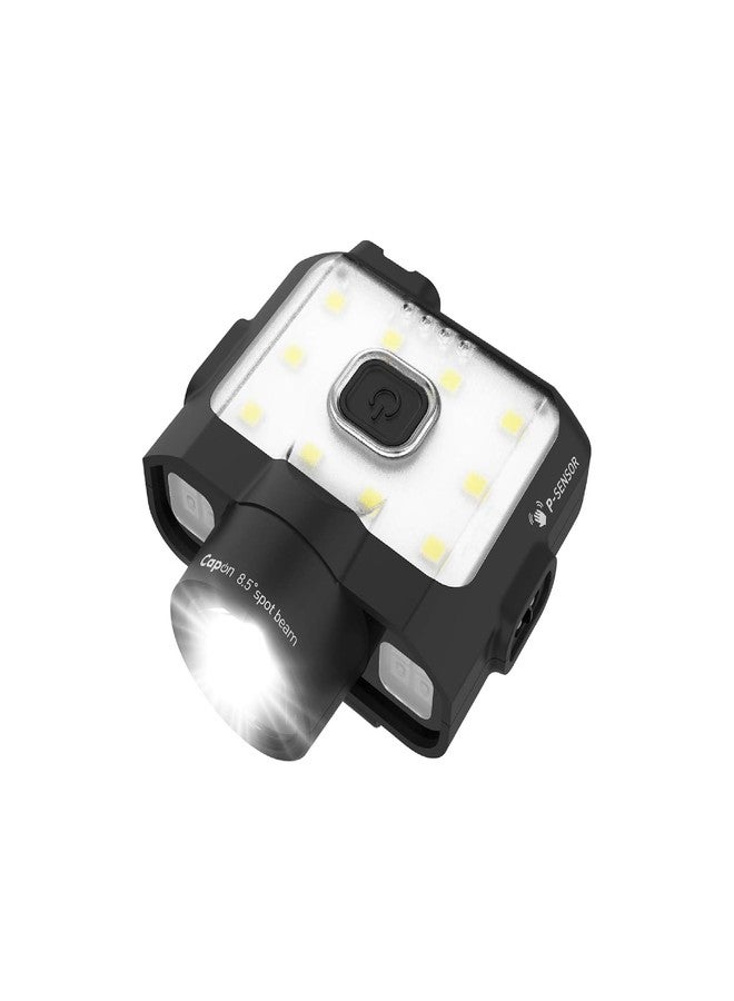 Claymore Capon 120D (Black) - Rechargeable Cap Light with Motion Sensor, Multi-Purpose Clip-On, Focus Mode for Enhanced Light Distance. 3 Lighting Modes, 380 Lumens, Dust and Waterproof. - Image 1