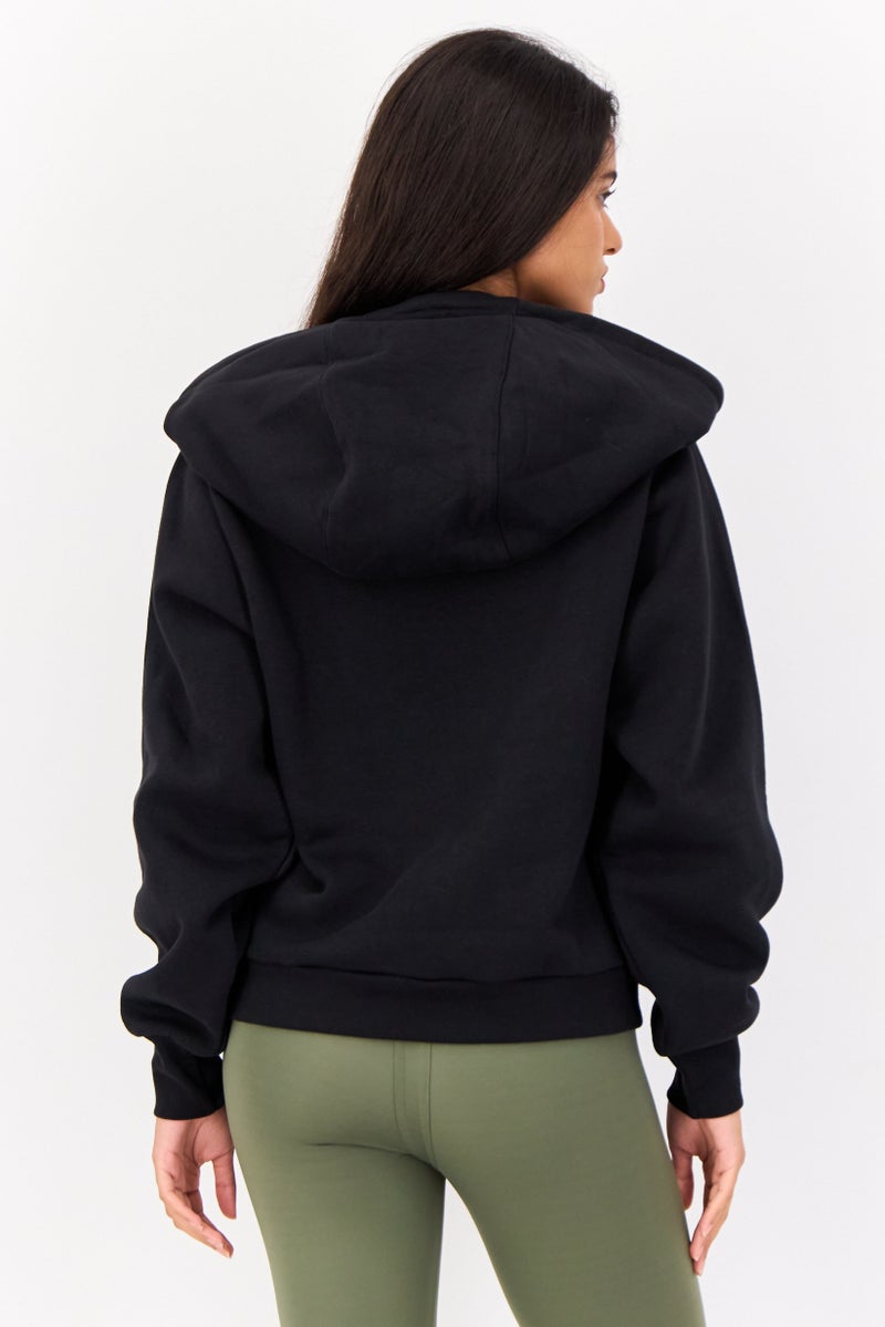 Reebok Women Sportswear Fit Long Sleeves Outdoor Hoodie, Black  - Image 3