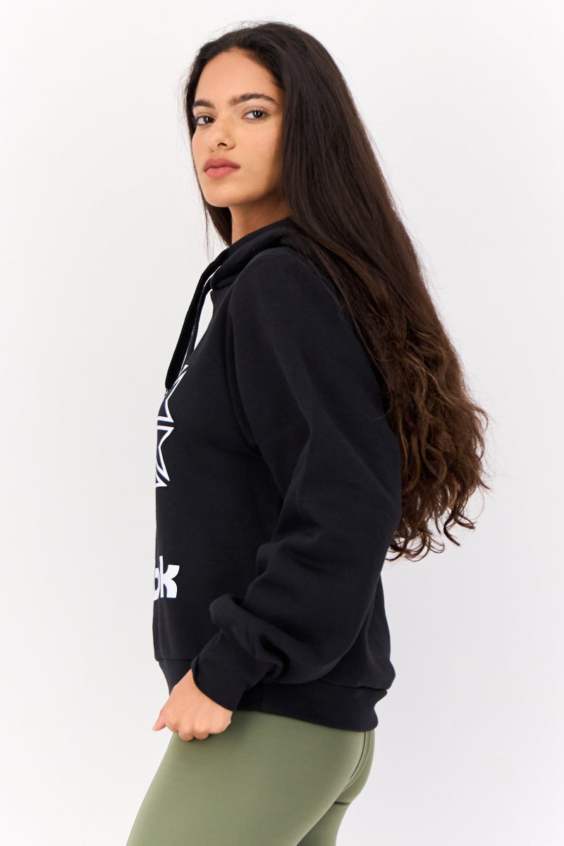 Reebok Women Sportswear Fit Long Sleeves Outdoor Hoodie, Black  - Image 2