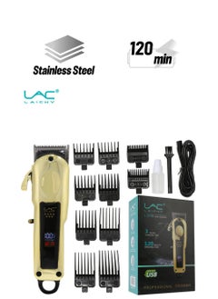 LAC LAICHY Professional Electric Hair Clipper with Blade LCD Display Stainless Blade With protective cover Men's Hair Trimmer L-918 Gold  - Image 1